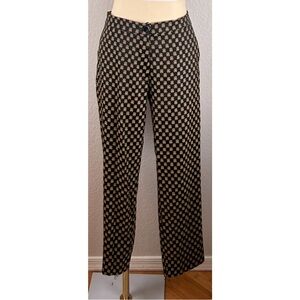 Etro Women's Black Floral Print Jacquard Skinny Cigarette Pants, size 42 EU